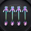 Cuchara Gato Te  Colores Acero Inoxidable Kawaii