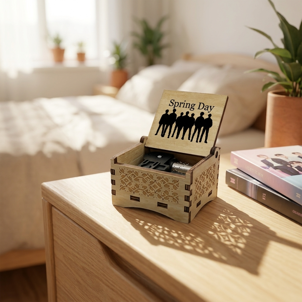 caja musical madera BTS