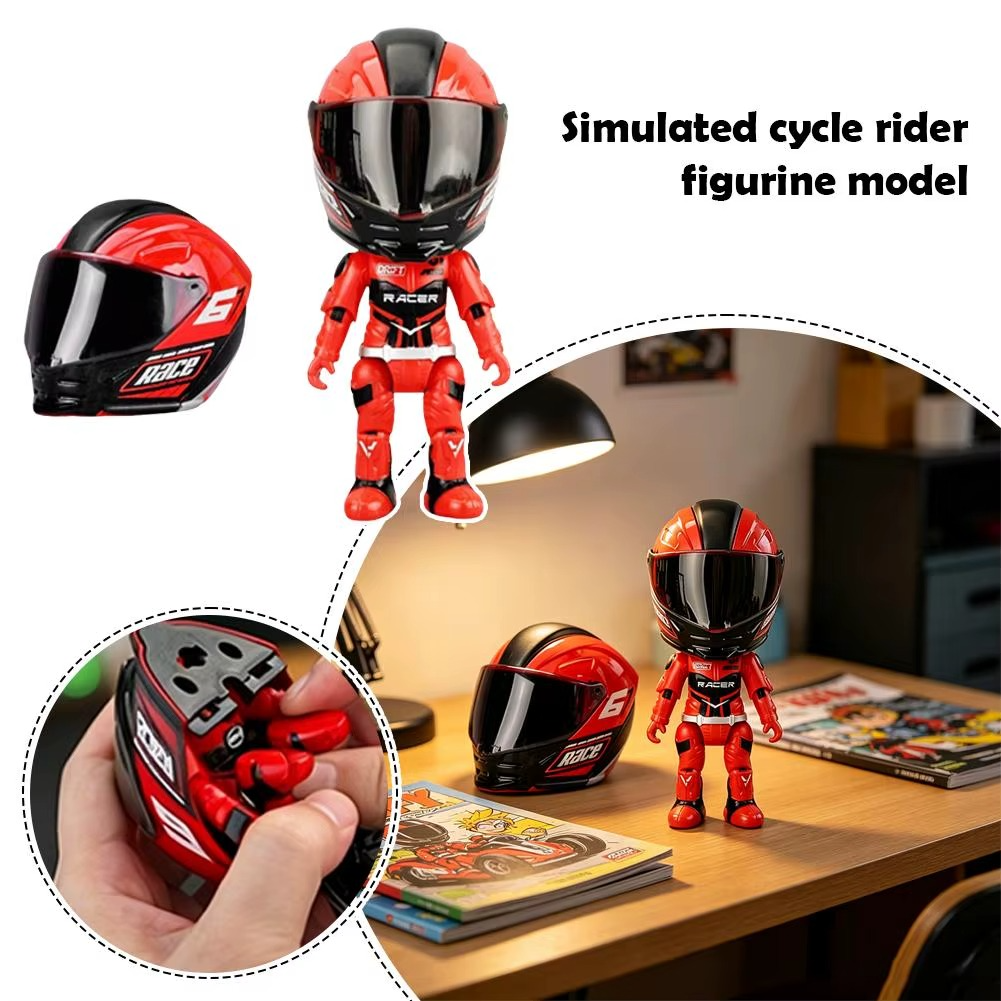 Adorno Figura motociclista casco deformación