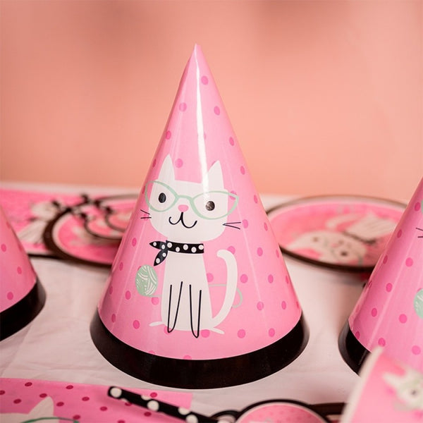 Set Cumpleaños gato Kitty Cat diva Purrfect Cotillón 6 uni
