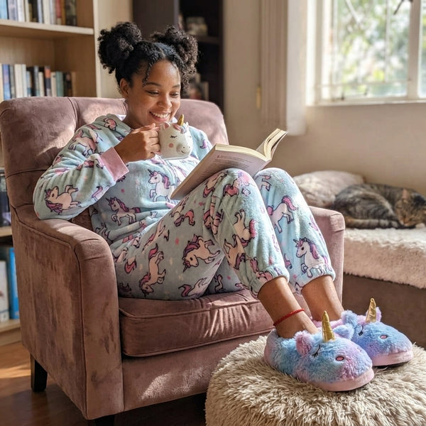 Pantuflas Rosadas -blancas De Unicornio Kawaii