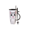 Tazón ceramica gatito Chi c/ tapa cuchara y bombilla