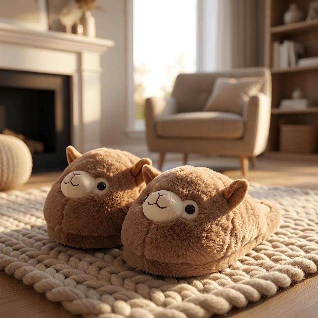 Pantuflas 3d Tierna Alpaca Cute Kawaii