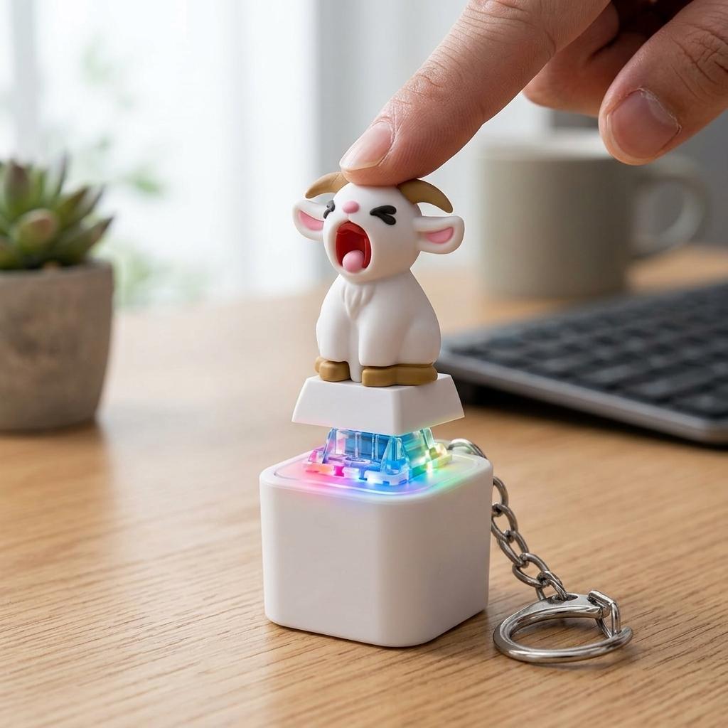 Llavero Antiestrés con Sonido Led Cabra gritona screaming goat
