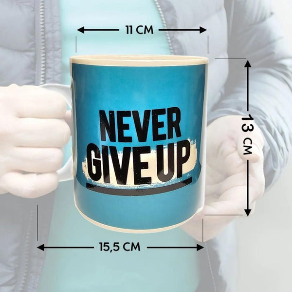 Tazón Jumbo cerámica  "Never Give Up" extragrande 900 ml