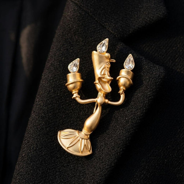 Broche Pin dorado Lumière de La Bella y la Bestia