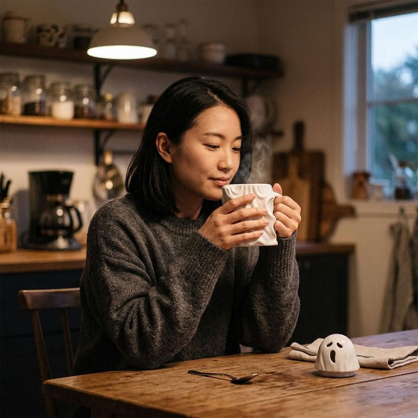 Taza de cerámica 3D de fantasma espeluznante