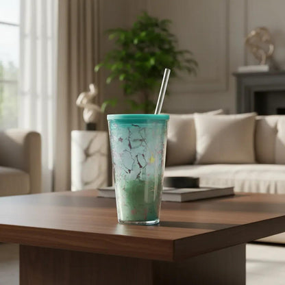 Vaso Unicornio Bombilla Glitter Y Burbujas Kawaii So Cute