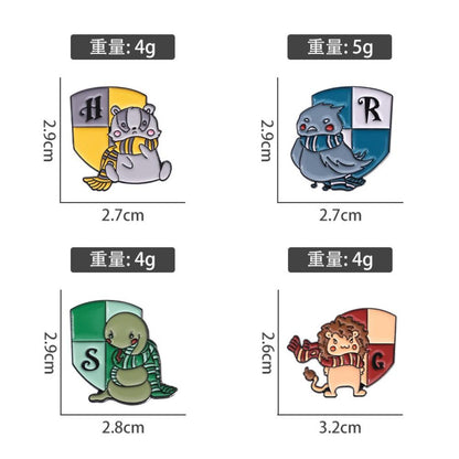 Set de Pines Harry Potter  insignia animalitos kawaii