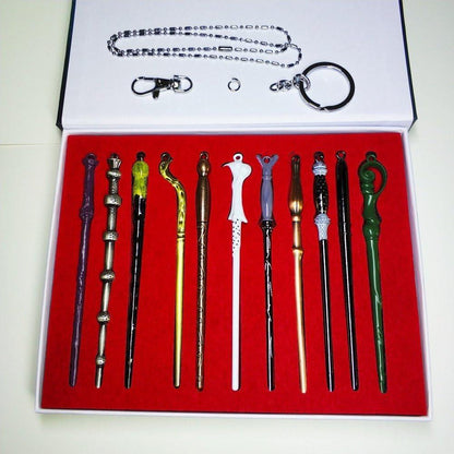 Set llaveros metálicos varitas de personajes de Harry Potter