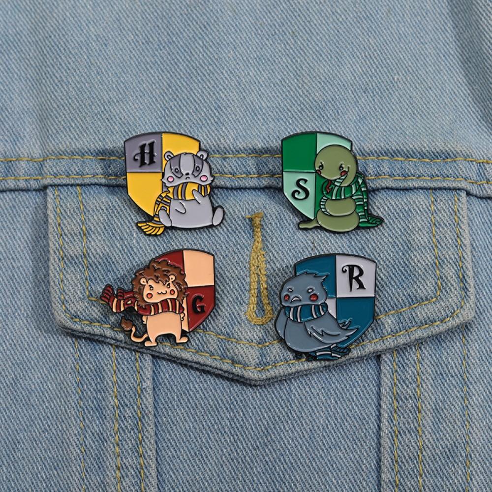 Set de Pines Harry Potter  insignia animalitos kawaii
