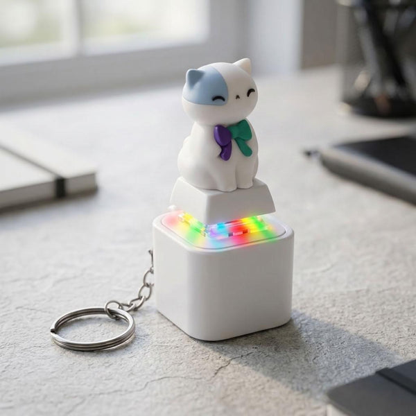 Llavero Antiestrés Sonido Led Gato Neko