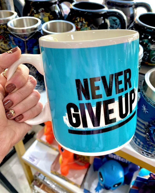 Tazón Jumbo cerámica  "Never Give Up" extragrande 900 ml