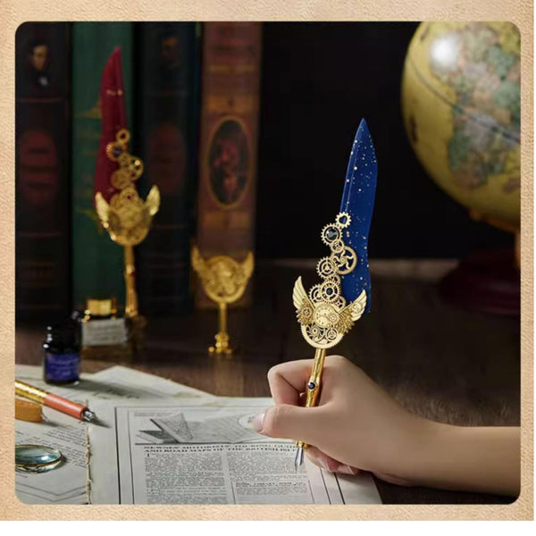 Set escritura Vintage Pluma lacre Steampunk gotico