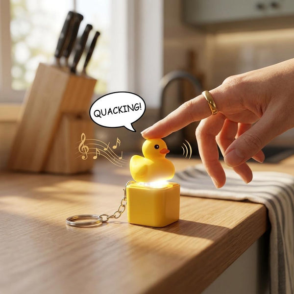 Llavero Antiestrés Con Sonido Led Duck Fidget Toy Patito