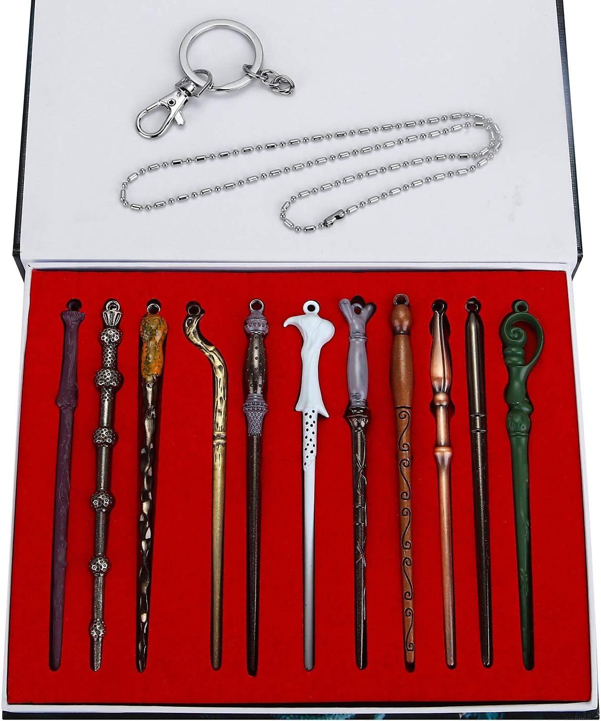 Set llaveros metálicos varitas de personajes de Harry Potter
