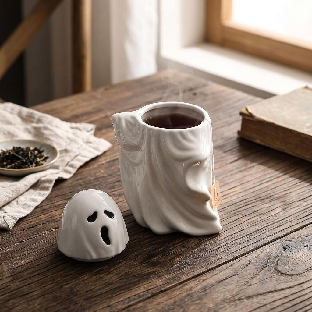 Taza de cerámica 3D de fantasma espeluznante