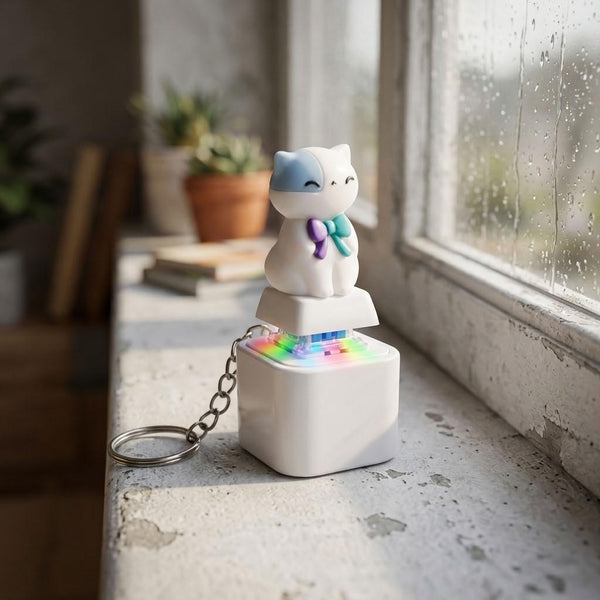 Llavero Antiestrés Sonido Led Gato Neko