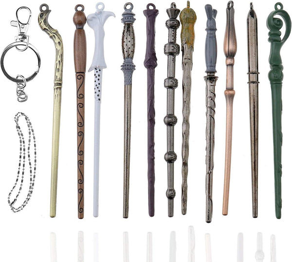 Set llaveros metálicos varitas de personajes de Harry Potter