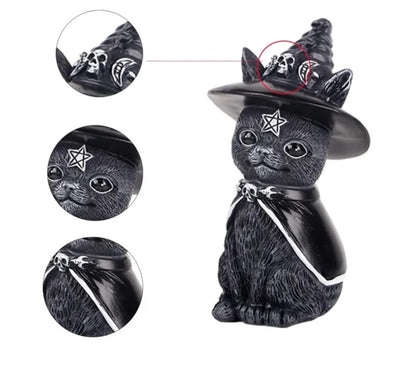 Mini figura decorativa gato negro oculto Purrah Witches