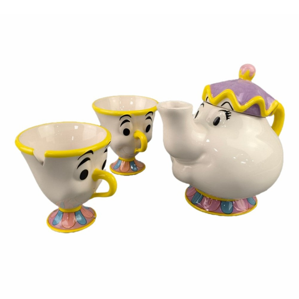 Set Tetera y 2 tazas Sra Potts Y Chip  Bella y Bestia