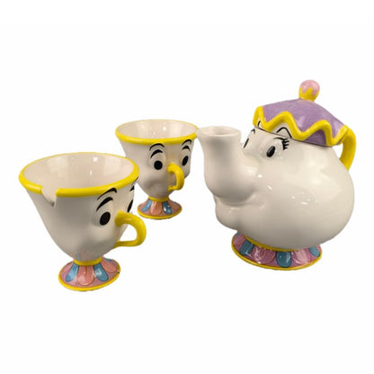 Set Tetera y 2 tazas Sra Potts Y Chip  Bella y Bestia