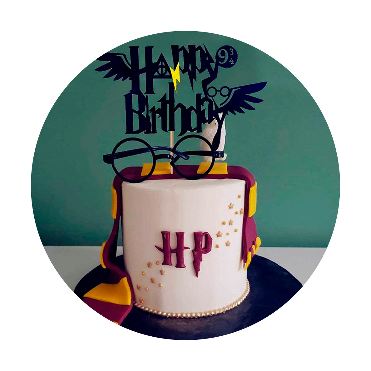 Topper Torta Feliz Cumpleaños Harry Potter Adorno torta