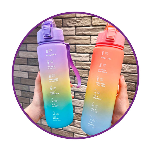 Botella arcoiris frases motivacional kawaii sticker 2D - 3D
