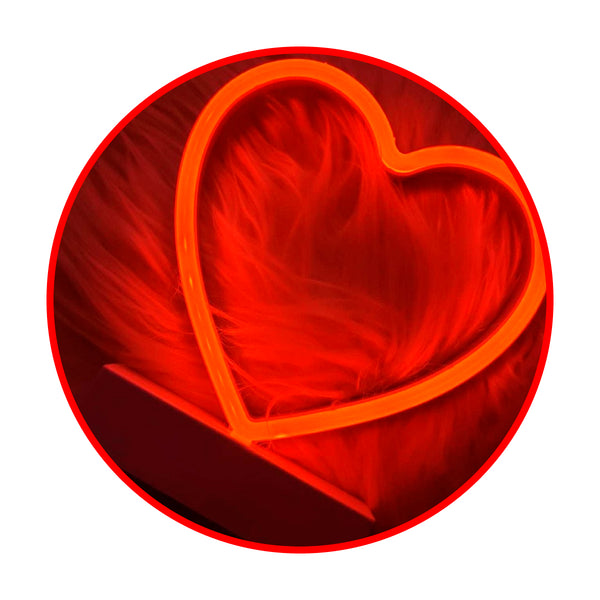 Lámpara Neón led corazón pila decoracion