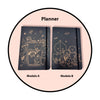 Set BTS BT21 agenda  Planner hoja negra dorado+ lápices neon