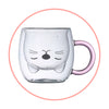 Taza tazón de vidrio c/infusor gato (estoykuku)