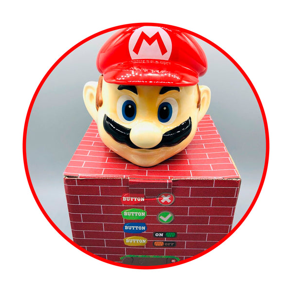 Tazón XL 3d ceramica rostro mario Bross