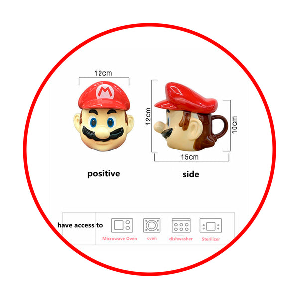 Tazón XL 3d ceramica rostro mario Bross