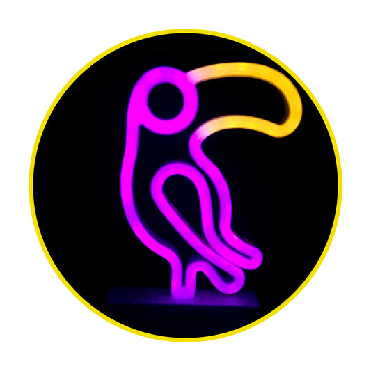 Lámpara Neón led Tucan Pajaro pila decoración