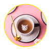 Taza con plato gato 3D escondido interior