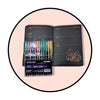 Set BTS BT21 agenda  Planner hoja negra dorado+ lápices neon