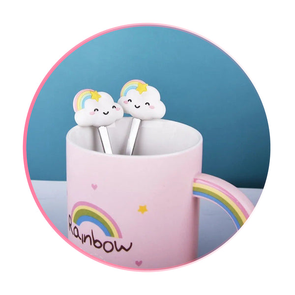 Tazón Taza Kawaii rainbow cloud arcoiris