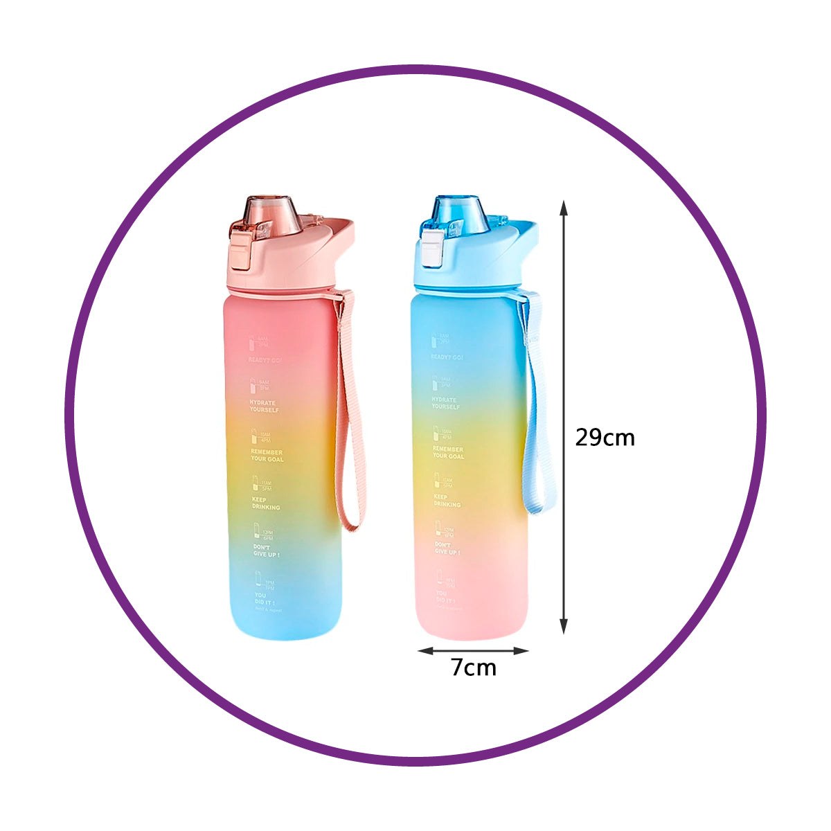 Botella arcoiris frases motivacional kawaii sticker 2D - 3D