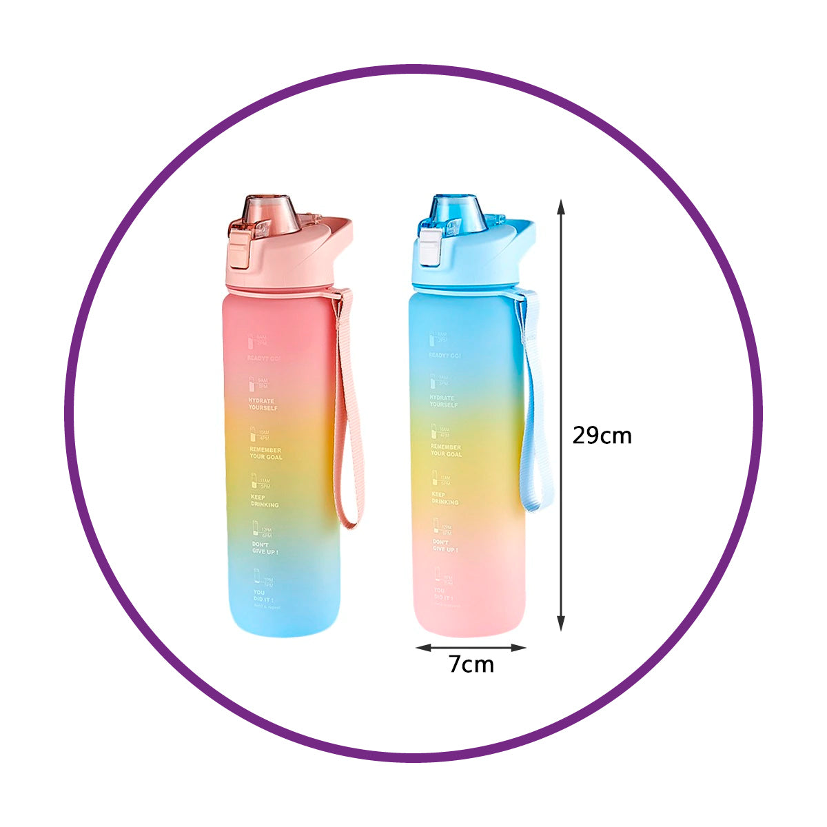 Botella arcoiris frases motivacional kawaii sticker 2D - 3D