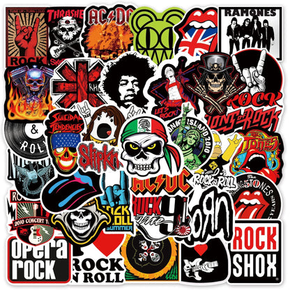 Set Stickers calcomonias rock and Roll bandas musicales