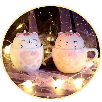 Tazon 2 Taza cerámica Gato colores lovely cat  estoykuku