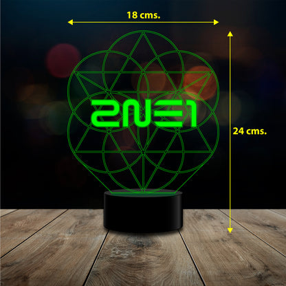Ilusion 3D 2NE1 k-pop 16 colores Control remoto