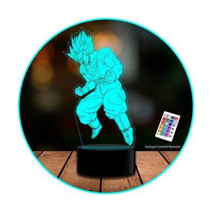 Lámpara 3D Goku Ki Dragon ball c/ remoto