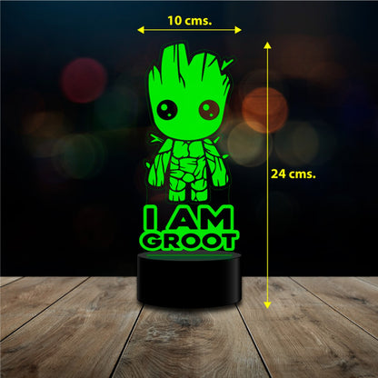 Lámpara 3D baby Groot Guardianes de la Galaxia Control remoto