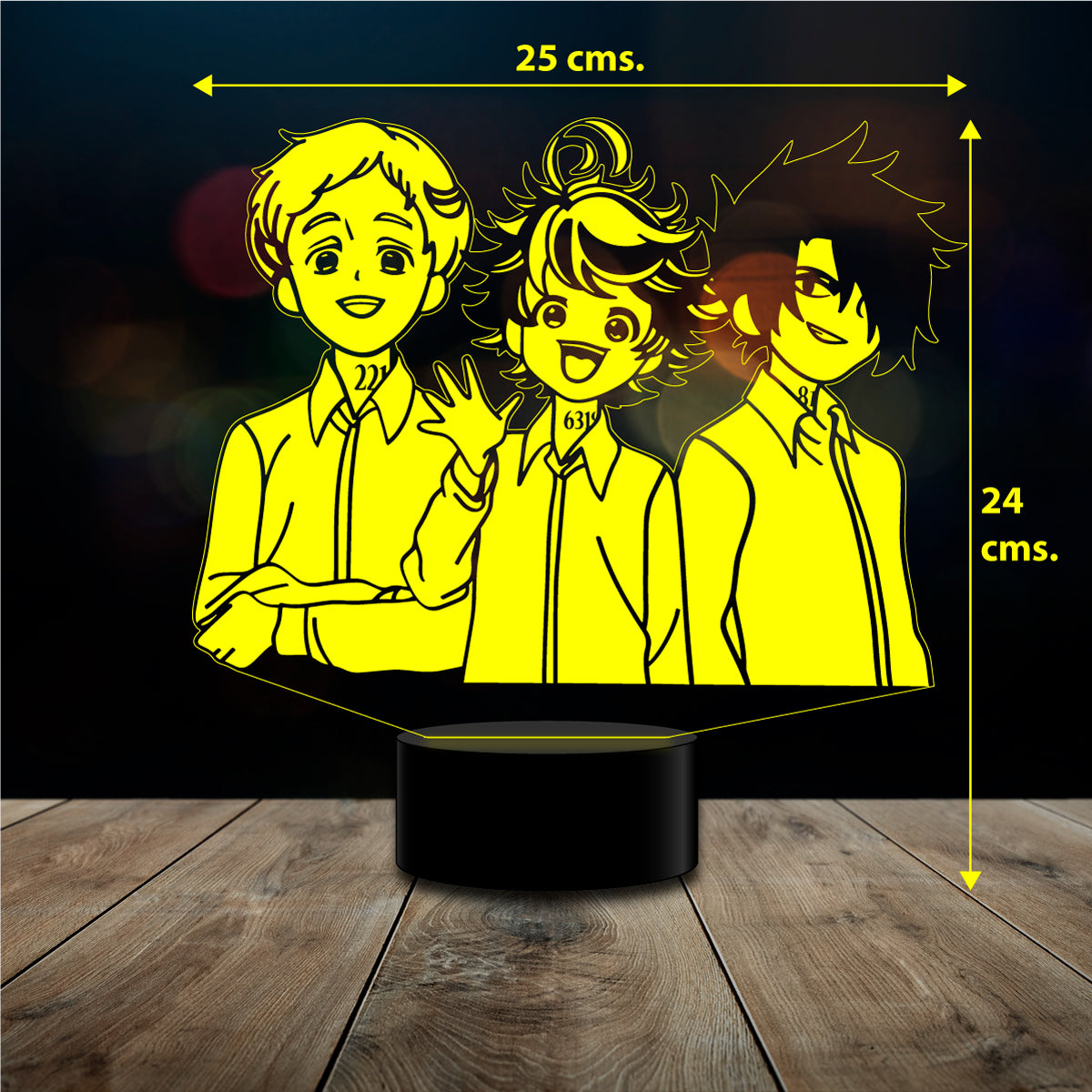 Lampara 3D The Promised Neverland control remoto