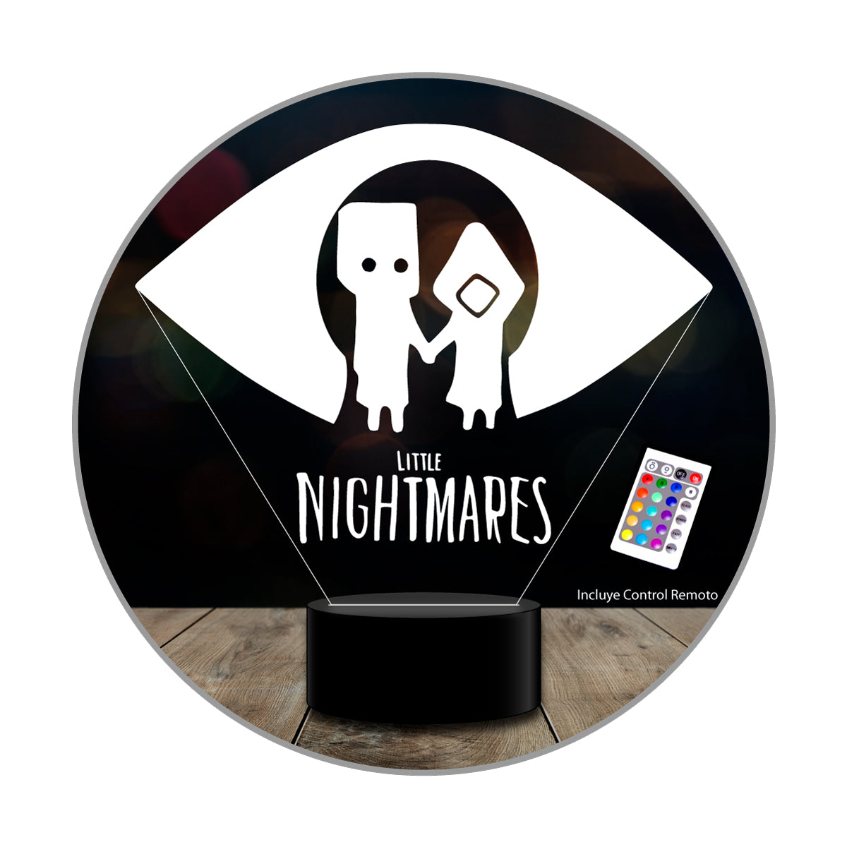 Lampara 3D Little Nightmares  control remoto 16 colores