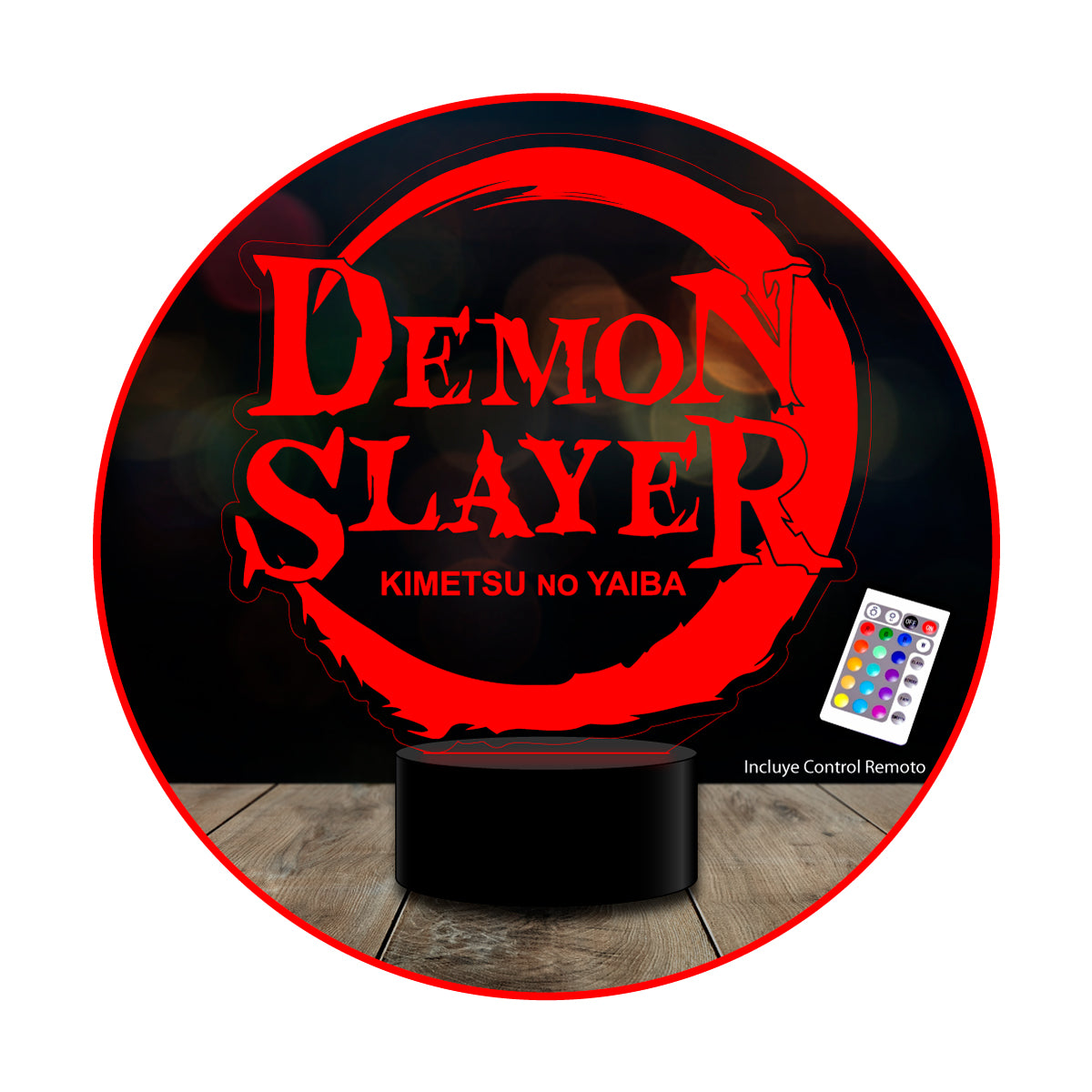 lampara 3D Demon Slayer anime 16 colores c/ remoto