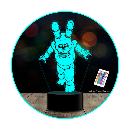 Lámpara 3D Bonnie Five Nights at Freddy's control remoto