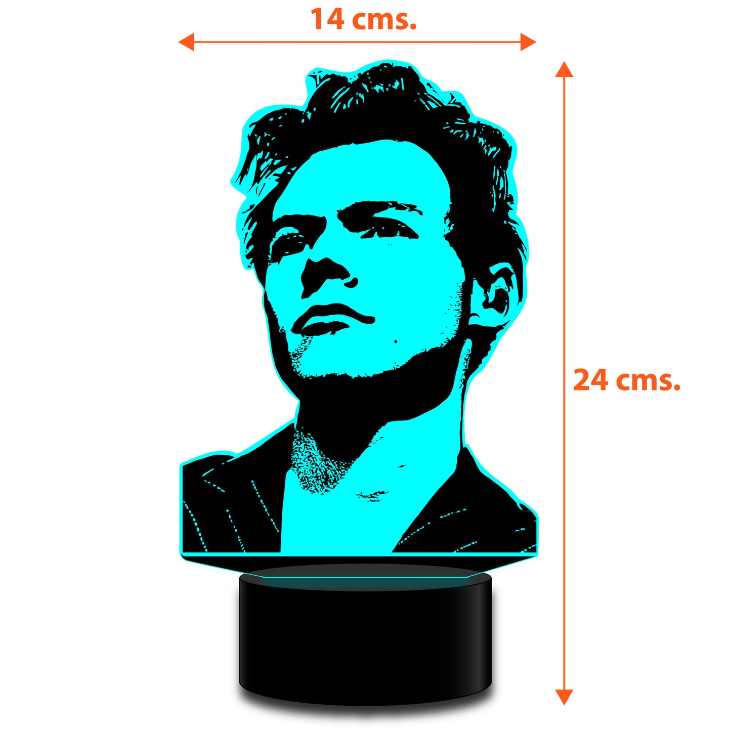 Lampara 3D Harry Styles rostro 16 colores con/ remoto MODB