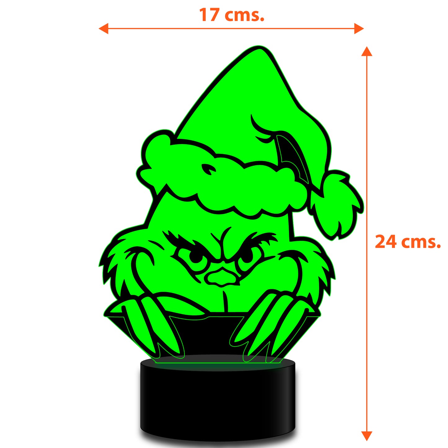 Lámpara led 3D el Rostro del Grinch navidad